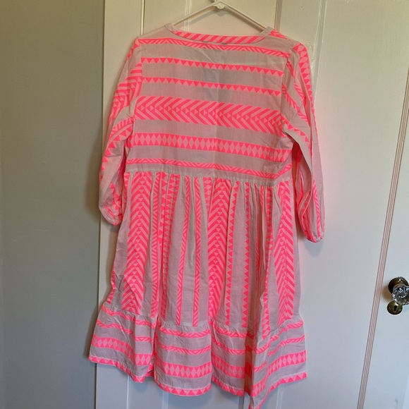 Marks & Spencer Cotton Rich Jacquard Mini Smock Beach Dress - Picture 2 of 6
